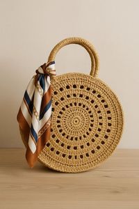 Bolso de Hombro de Ratán Tejido a Mano para Mujer, Bolso de Mimbre Natural de Vietnam para Vacaciones en la Playa, Compras y Uso Casual - Product Image 3