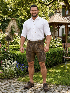 Shorts en cuir de chèvre pour homme, style bavarois antique, Lederhosen authentiques pour homme, short en cuir pour homme, toutes tailles, Oktoberfest - Product Image 5