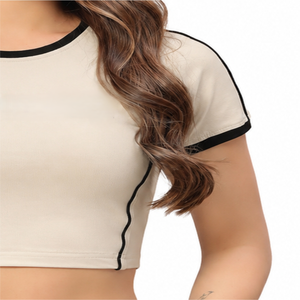 Camisetas Cortas de Verano para Mujer, Camisetas Sexys con Estampado Personalizado, Tejido de Algodón y Poliéster, Ropa Urbana de Verano, Corte Ajustado - Product Image 4