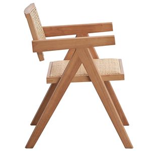 Set di 2 Sedie da Pranzo con Braccioli in Beige e Naturale - Product Image 3