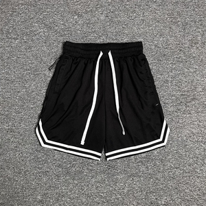 Men's <b>White</b> Polyester Shorts With Side Stripe Elastic Waist Quick Dry Casual Sports Wear With Low MOQ - Product Image 4