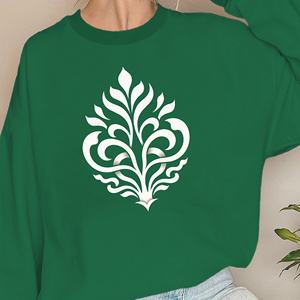 Sudaderas informales para mujer con estampado de motivos botánicos abstractos-Tejido de punto - Product Image 2