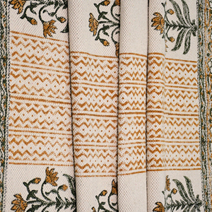 Tapis floral en coton fait main, lavable, imprimé au bloc, tissage plat, style bohème, antidérapant, pour salon, chambre, intérieur - Product Image 5