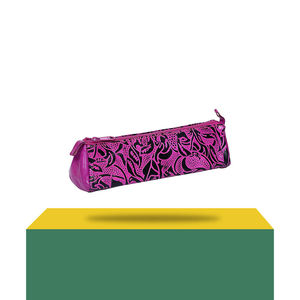 Estuche para lápices con diseño floral morado, bolsa con cremallera para útiles escolares, soporte para bolígrafos de gran capacidad, bolsa organizadora de papelería para niños y adolescentes - Product Image 2