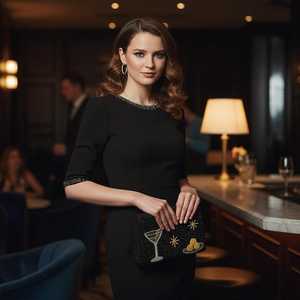 Sac à main décontracté en perles de verre multicolores certifiées MS Handicraft, poignée en perles, fait main en Inde, forme personnalisée, style baguette - Product Image 3