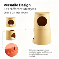 Chaise de bar 2-en-1 avec niche pour chat, mobilier moderne et peu encombrant pour animaux et humains, installation facile par clipser