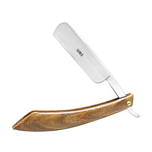 Rasoir droit à lame fixe UBI UBI-6111213-1 en acier à haute teneur en carbone, manche ergonomique en bois, rasage traditionnel à l'eau, soin de la barbe - Product Image 1