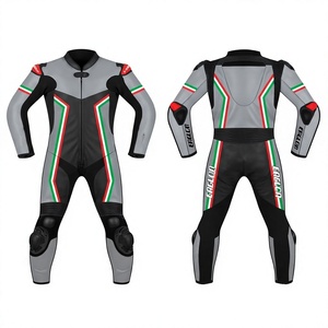 Traje de Motociclismo Personalizado para Hombre, de Cuero Vacuno/Canguro, Marca Zuzuki, Mono de Una Pieza para Carreras, Impermeable, de Secado Rápido, OEM - Product Image 1