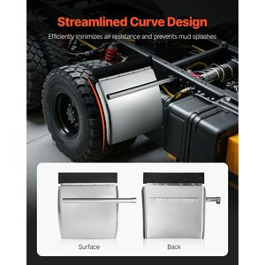 Parafanghi in Acciaio Inox 24\" X 24\" per Camion, 1 Paio con Staffa Tubolare e Accessori di Montaggio, Parti Carrozzeria R - Product Image 3