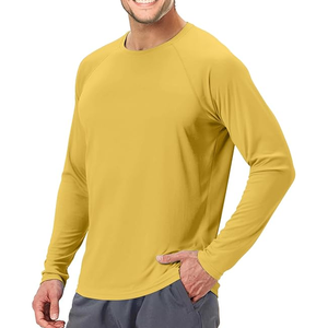 T-shirt à manches longues pour homme, décontracté, en coton uni, coupe confortable - Product Image 5