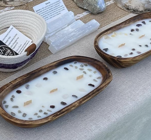 Nouvelle conception de bougies en cire de bois dans un bol en bois, style farmhouse, pour la décoration de table à la maison - Product Image 6