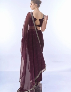 Sari de chifón estilo Bollywood adornado - Product Image 3