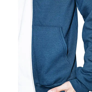 เสื้อฮู้ดซิปผ้าฝ้ายฟลีซแบบสั่งทำสำหรับผู้ชาย พร้อมซิปด้านหน้าเต็มตัวและกระเป๋า สำหรับสตรีทแวร์ลำลอง ขายส่ง - Product Image 5