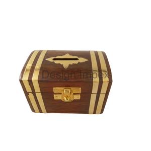 Banco de dinero náutico Caja de madera respetuosa con el medio ambiente Decoración para el hogar Caja de dinero de lujo Caja de madera Artículos de regalos promocionales - Product Image 1