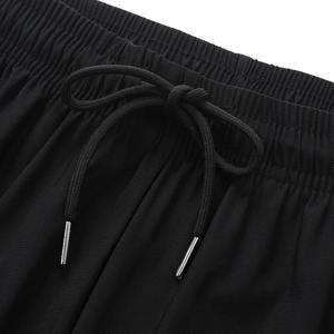 Pantalon de survêtement noir pour homme, taille élastique avec cordon de serrage, décontracté, respirant, poches latérales, en polyester tricoté, idéal pour l'automne - Product Image 4