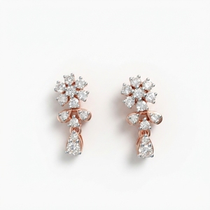 Round Diamond <b>Stud</b> <b>Earrings</b> in 9K Rose Gold | Lab Grown & Natural Diamond | 0.41 CT - Product Image 1
