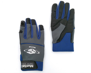 Gants d'été respirants Vantrex Industries, demi-doigts, en Spandex, avec poignées, gris-bleu, durables, taille personnalisée - Product Image 2