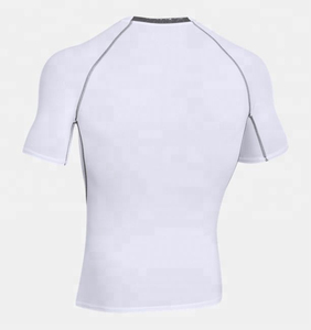 T-shirt de sport blanc à manches courtes pour homme, séchage rapide, coupe ajustée, col rond, tricoté, design sportif, couleur unie, nouveau modèle 2026 - Product Image 1