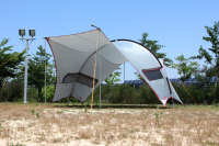 Tente tunnel étendue CAMP TOWN TARP 520 en Oxford 150D monocouche, imperméable 2000-3000 mm, abri extérieur quatre saisons, gris