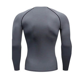 <b>Men</b> Long Sleeve <b>Compression</b> <b>Shirt</b> Slim Fit Quick Dry Sporty O-Neck Knitted Polyester Gray Slim Fit <b>Men</b> <b>Compression</b> Running <b>Shirt</b> - Product Image 2