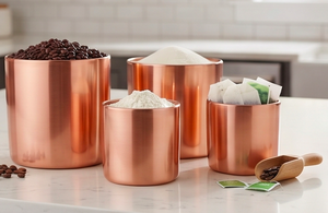 Ensemble de boîtes en aluminium vintage rose avec couvercles sécurisés, élégantes boîtes de rangement pour fruits secs, pour la cuisine et l'hôtellerie - Product Image 5