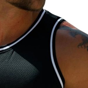Mens Black Mesh Gym Tank Top Sleeveless <b>Athletic</b> Workout Shirt Breathable Fitness Training Sportswear Apparel - Product Image 3