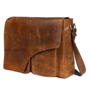 Sac messager pour ordinateur portable en cuir véritable, fait main, qualité supérieure, très vendu, résistant à l'eau, multi-usages, pour usage professionnel - Product Image 1