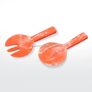 Juego de Servidores de Ensalada de Resina de Estilo Occidental Moderno con Mango Corto para Uso en Restaurantes, Hoteles y Hogares de Lujo, Utensilios de Mesa de Resina - Product Image 3