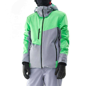 Ensemble de veste et pantalon de snowboard pour homme personnalisé, couleur vert-gris, à capuche, imperméable, pour l'hiver, ski, ensemble deux pièces, pour activités de plein air - Product Image 2