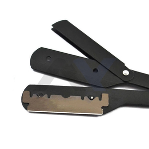 Premium Black Stainless Steel Barber Straight <b>Razor</b> Luxury Shavette Cut Throat <b>Razor</b> for <b>Men</b> Professional Salon Shaving Kit - Product Image 3