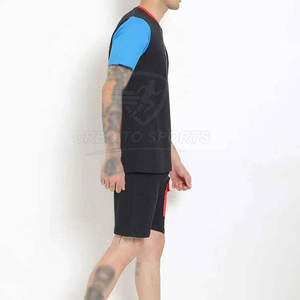 Conjunto de camiseta y pantalones cortos para hombre con logotipo personalizado, mezcla de algodón, conjunto de camiseta y pantalones cortos para hombre, la mejor oferta en línea - Product Image 2