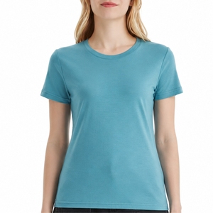 Camiseta Unisex de Lana con Cuello Redondo, Corte Regular, Transpirable y Teñida en Color Liso - Product Image 2