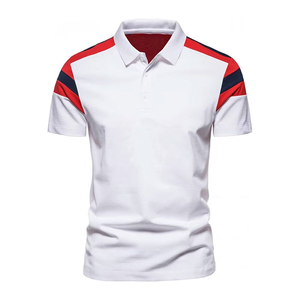 T-shirts polo coupe ajustée 100% coton pour hommes, t-shirts en gros avec logo personnalisé - Product Image 1