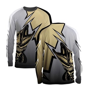 Camisa de Pesca para Hombre, Manga Larga, Estampado por Sublimación, UPF 50, Anti-UV, Poliéster, Ropa para Exteriores - Product Image 3
