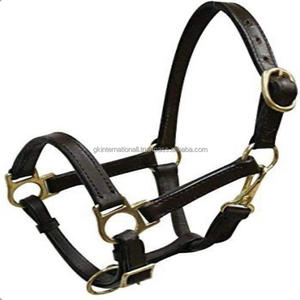 Offre spéciale licou de cheval en cuir épais de qualité supérieure en cuir véritable noir ou marron avec rembourrage à double couture, licou personnalisé - Product Image 3