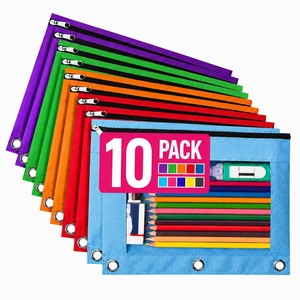 Trousse à crayons en tissu avec fermeture éclair - Pochette de rangement pour papeterie en gros - Product Image 3