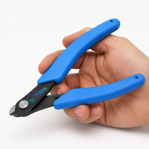Pince coupante professionnelle de précision pour la découpe de fils, outil manuel pour la fabrication de bijoux, en acier à haute teneur en carbone, poignée bleue - Product Image 3