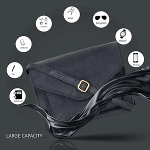 Sac bandoulière unisexe en cuir véritable marron avec fermeture à boucle, sangle réglable, durable, léger, style décontracté - Product Image 5