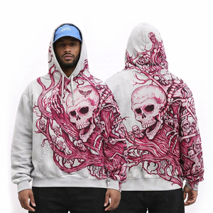 Sudadera con Capucha Personalizada para Hombre, Diseño de Calavera, Estilo Urbano, Oversize, Estampado Gótico, Casual, Moda de EE. UU. y Europa - Product Image 1