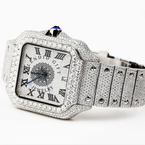Reloj de Lujo con Diamantes de Imitación y Plata, Movimiento de Cuarzo Analógico ETA, Cristal de Zafiro, Correa de 20 mm, Cierre Oculto, Resistente al Agua 10 m - Product Image 4