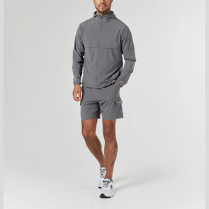 Veste coupe-vent pour homme, couleur unie, best-seller de l'hiver, vêtements décontractés, manches longues, col à capuche, polyester/coton, séchage rapide - Product Image 1