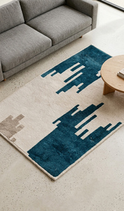 Tapis persans abstraits tuftés à la main en laine/viscose, grand format, personnalisés, écologiques, lavables, antidérapants, avec envers hautement noué, vente en gros - Product Image 2