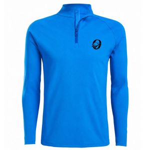 Blue <b>Long</b> <b>Sleeve</b> Quarter Zip <b>Golf</b> Pullover Shirt Men's Sports Performance <b>Top</b> Outdoor Activity Wear Training Apparel for <b>Golf</b> - Product Image 1