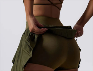 กระโปรงกีฬาโลโก้สั่งทำสำหรับผู้หญิง ผ้าโพลีเอสเตอร์ สำหรับเทนนิสและวิ่ง  ผู้ผลิต OEM - Product Image 6