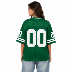 Camiseta deportiva de malla personalizada OME, cuello en V, manga corta, corte holgado, con gráfico de estrella y número, estilo urbano Y2K, ¡en oferta! - Product Image 3