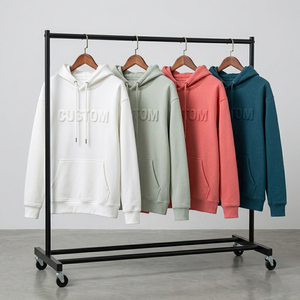 Sweat à capuche pour homme en coton 100% de haute qualité, coupe classique, avec broderie 3D sur le devant, style streetwear, en molleton, pour l'hiver, grandes tailles - Product Image 2