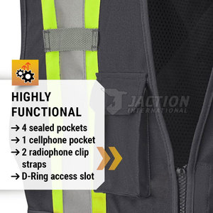 Gilet de sécurité léger à fermeture éclair en nylon et polyester, prix de gros, gilet de sécurité à bas prix - Product Image 4