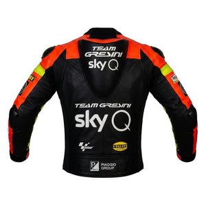 Andrea Iannone MotoCP <b>Racing</b> <b>Jacket</b> Custom Motorsport Vintage Style Cowhide Kangaroo Leather <b>Jacket</b>/Chaqueta - Product Image 2