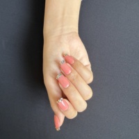 Ongles carrés press-on rose poudré faits main avec pointe en cristal, chaîne de strass, qualité salon, réutilisables, application facile, ajustement personnalisé