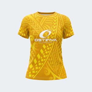 Camiseta de Secado Rápido para Mujer con Diseño Tribal, Talla y Color Personalizados, Tejido de Punto, Colores Sólidos, Manga Corta, Cuello Redondo Ligero - Product Image 2